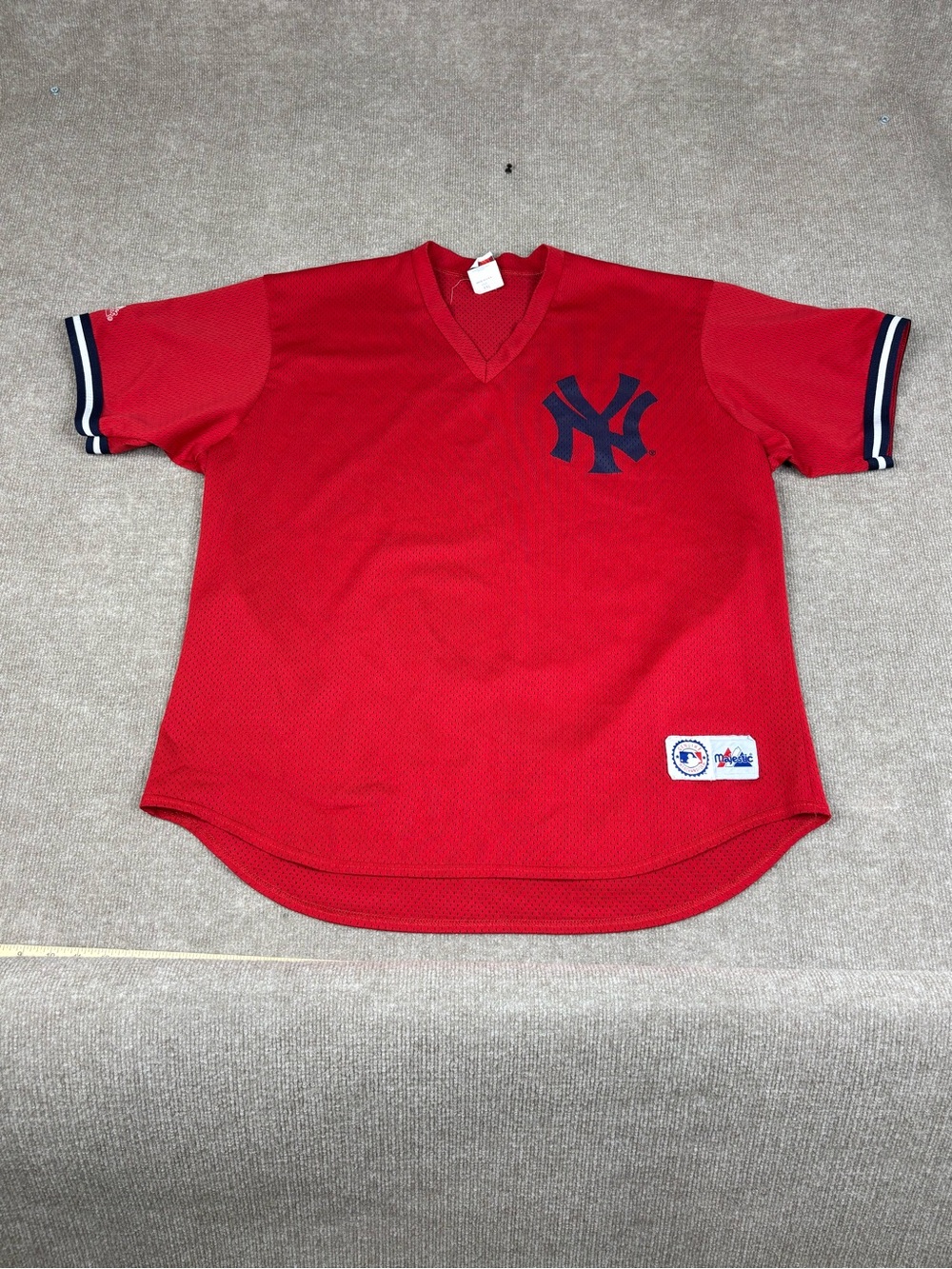 VTG Majestic New York Yankees Jersey Mens 2XL Alternate Red Baseball MLB